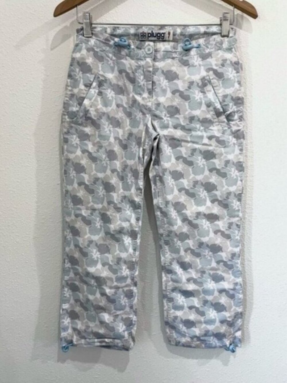 Vintage Low Rise Capri Pants Y2K Hibiscus Print
